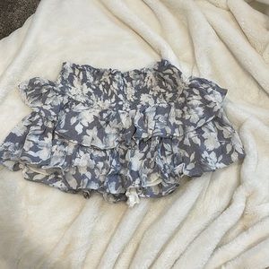 Blue Ruffle Mini Skort